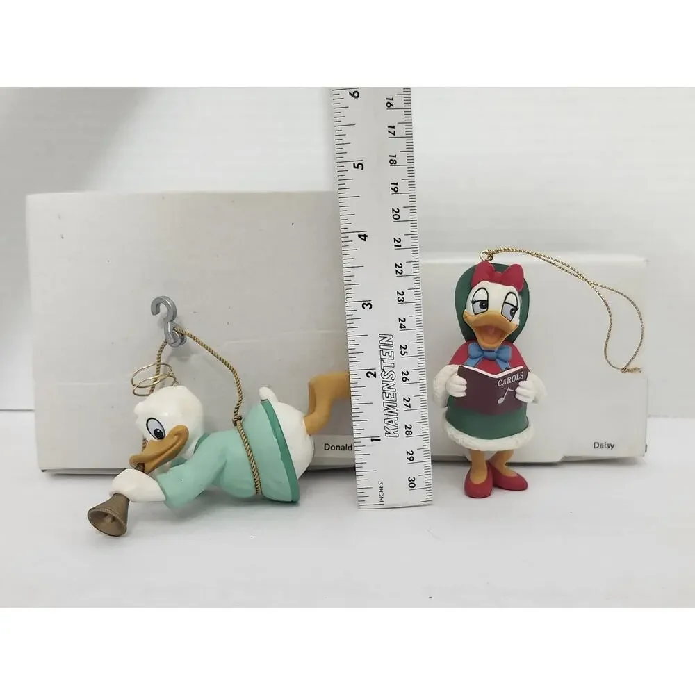 Vintage Disney Donald & Daisy Duck Christmas Ornament Pair Boxed Tree Set